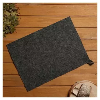Коврик для бани и сауны, войлок серый, 38×52 см