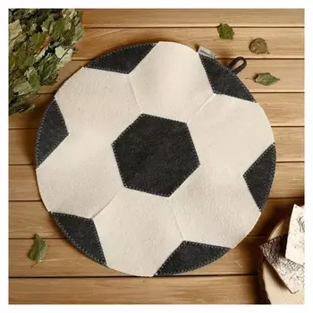 Коврик для бани "Мяч", войлок, черно-белый