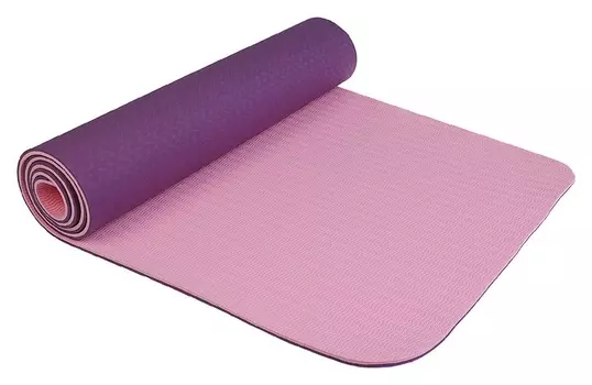 Коврик для йоги 183 × 61 × 0,8 см, двухцветный, цвет фиолетовый