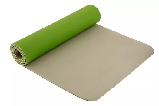 Коврик для йоги 183 × 61 × 0,8 см, двухцветный, цвет зелёный