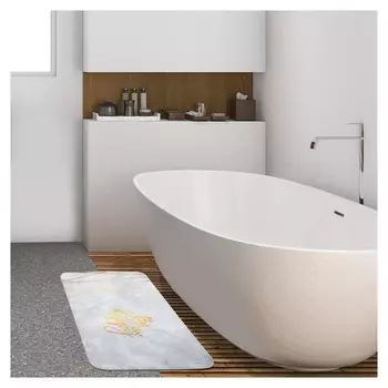 Коврик для ванной этель "Be Happy", 80х50 см, велюр