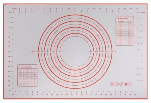 Коврик для выпечки с разметкой. размер 40х30см