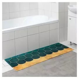 Коврик доляна «Дели», 45×120 см, цвет зелёный