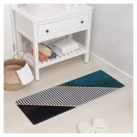 Коврик доляна «Гриф», 45×120 см, цвет зелёно-чёрный