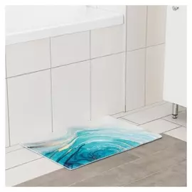 Коврик доляна «Камень», 40×60 см, цвет бирюзовый