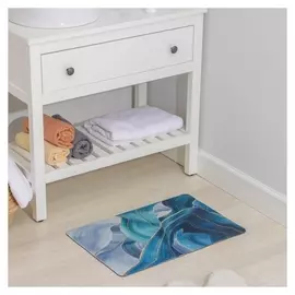 Коврик доляна «Камень», 40×60 см, цвет синий