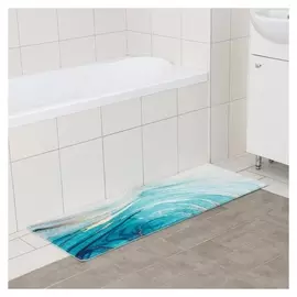 Коврик доляна «Камень», 45×120 см, цвет бирюзовый