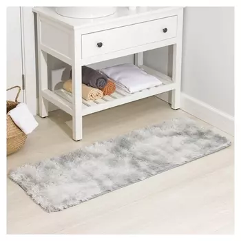 Коврик доляна «Пушистик», 45×120 см, цвет серый