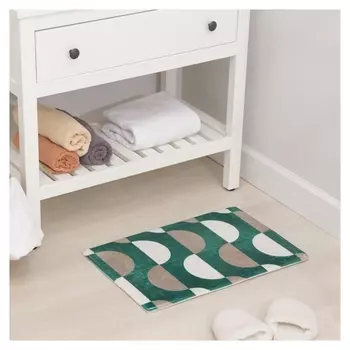 Коврик доляна «Сфера», 40×60 см, цвет зелёно-бежевый