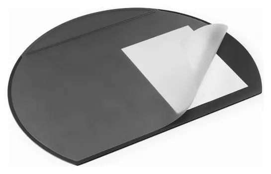 Коврик на стол Durable 52х65см черный полукруглый с прозрачным листом 7290
