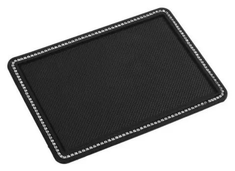 Коврик противоскольязщий 18х13 см, стразы, черный