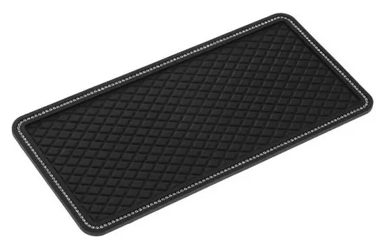 Коврик противоскользящий, стразы, 30×14 см, черный