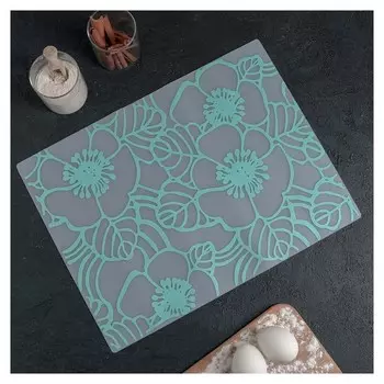 Коврик прозрачный «Цветы», 40х30 см