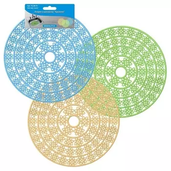 Коврик в раковину "Кружево" (Круг) D29см 3цв