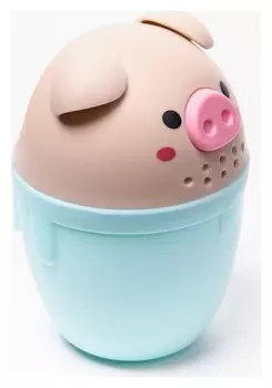 Ковш для купания «Хрюшка», цвет голубой