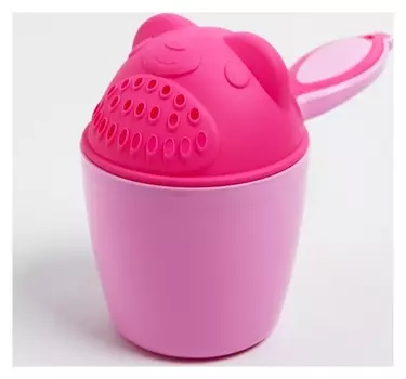 Ковш для купания "Мишка", цвет розовый