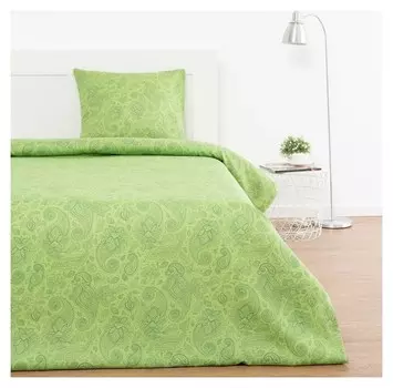 КПБ 1,5сп экономь и Я «Огурцы» 147х210,150х215,70х70- 1шт,цвет зелёный