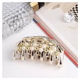 Краб для волос "Селестина" 9 см жемчуг