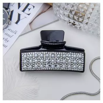 Краб для волос "Скарлетт" 8 см серый