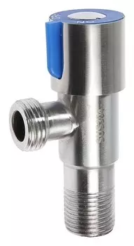 Кран шаровой Accoona A473c-4, 1/2"Х1/2" наружная резьба, для быт. приборов, угловой, синий