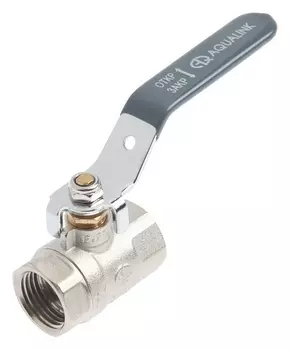 Кран шаровой Aqualink, PN 50, внутренняя/внутренняя резьба 1/2", рычаг, никелированный