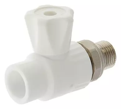 Кран шаровой для радиатора Valfex, полипропиленовый, прямой, 20 х 1/2"