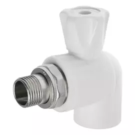 Кран шаровой для радиатора Valfex, полипропиленовый, угловой, 25 х 1/2"