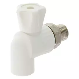 Кран шаровой для радиатора Valfex, полипропиленовый, угловой, D=20 мм х 1/2"
