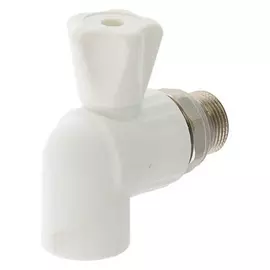 Кран шаровой для радиатора Valfex, полипропиленовый, угловой, D=25 мм х 3/4"