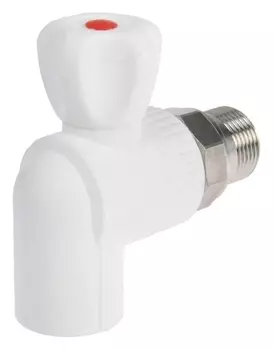 Кран шаровой для радиатора Zein Engr, полипропиленовый, угловой, D=25 мм х 3/4"