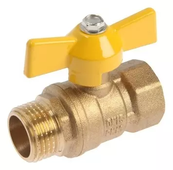 Кран шаровой газовый "Оптима" газ, внутренняя/наружная резьба 1/2", бабочка