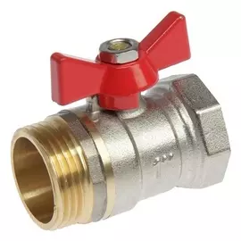 Кран шаровой Otmo, внутренняя/наружная резьба 1", бабочка, латунь