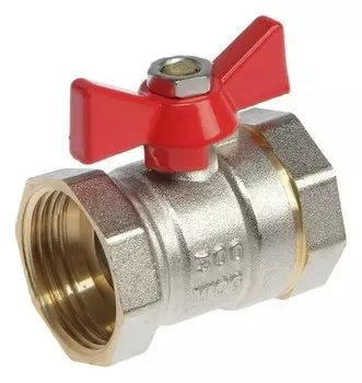 Кран шаровой Otmo, внутренняя/внутренняя резьба 1", бабочка, латунь