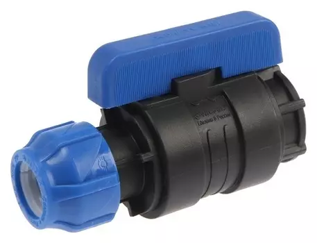 Кран шаровой ПНД Valfex, D=25 мм х 1", цанга/внутренняя резьба, разборный