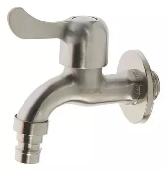 Кран водоразборный Accoona A473-3, 1/2", ручка, нержавеющая сталь, хром