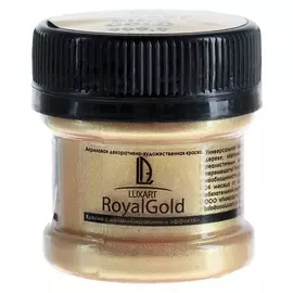 Краска акриловая, Luxart. Royal Gold, 25 мл, с высоким содержанием металлизированного пигмента, золото лимонное