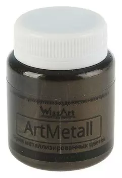 Краска акриловая Metallic 80 мл Wizzart золото черное металлик Wm14.80