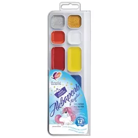 Краски акварельные ЛУЧ "Волшебная палитра", 12 цветов (10 + 1 золотая + 1 серебряная), 30С 1933-08