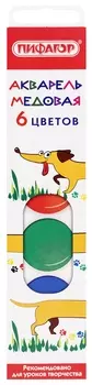 Краски акварельные медовые 6 цветов пифагор "Веселая такса", 192006