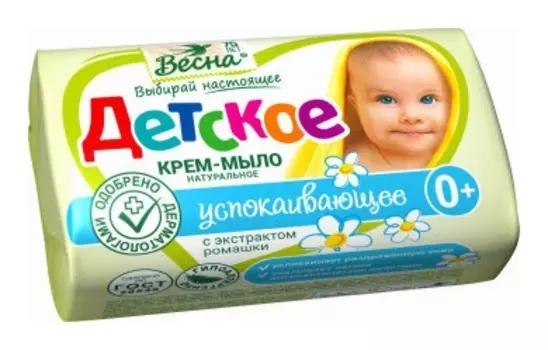 Крем-мыло туалетное Детское успокаивающее с экстрактом ромашки