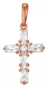 Крест нательный позолота "Кристалл"