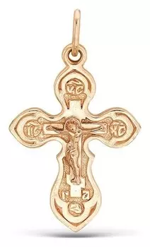 Крест нательный "Православный" округлый, позолота