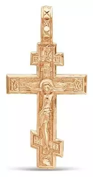 Крест нательный шестиконечный, малый позолота