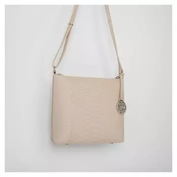 Кросс-боди, отдел на молнии, наружный карман, цвет бежевый