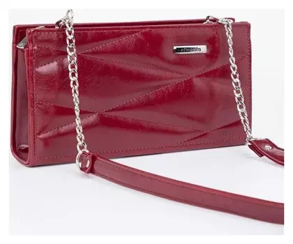 Кросс-боди, отдел на молнии, наружный карман, длинный ремень, цвет красный