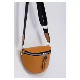 Кросс-боди, отдел на молнии, наружный карман, длинный ремень, цвет рыжий