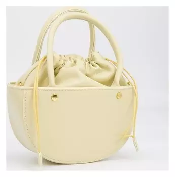 Кросс-боди, отдел на шнурке, длинный ремень, цвет лимонный