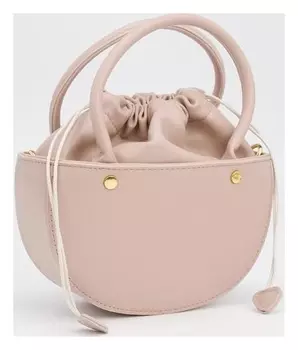 Кросс-боди, отдел на шнурке, длинный ремень, цвет розовый