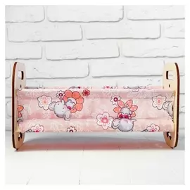 Кроватка деревянная для кукол «Катюша», 44 × 24 × 24 см, с постельным бельём