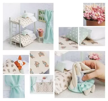 Кроватка для игрушки–малютки «Для дружной семейки», набор для шитья, 21 × 29,7 × 1 см